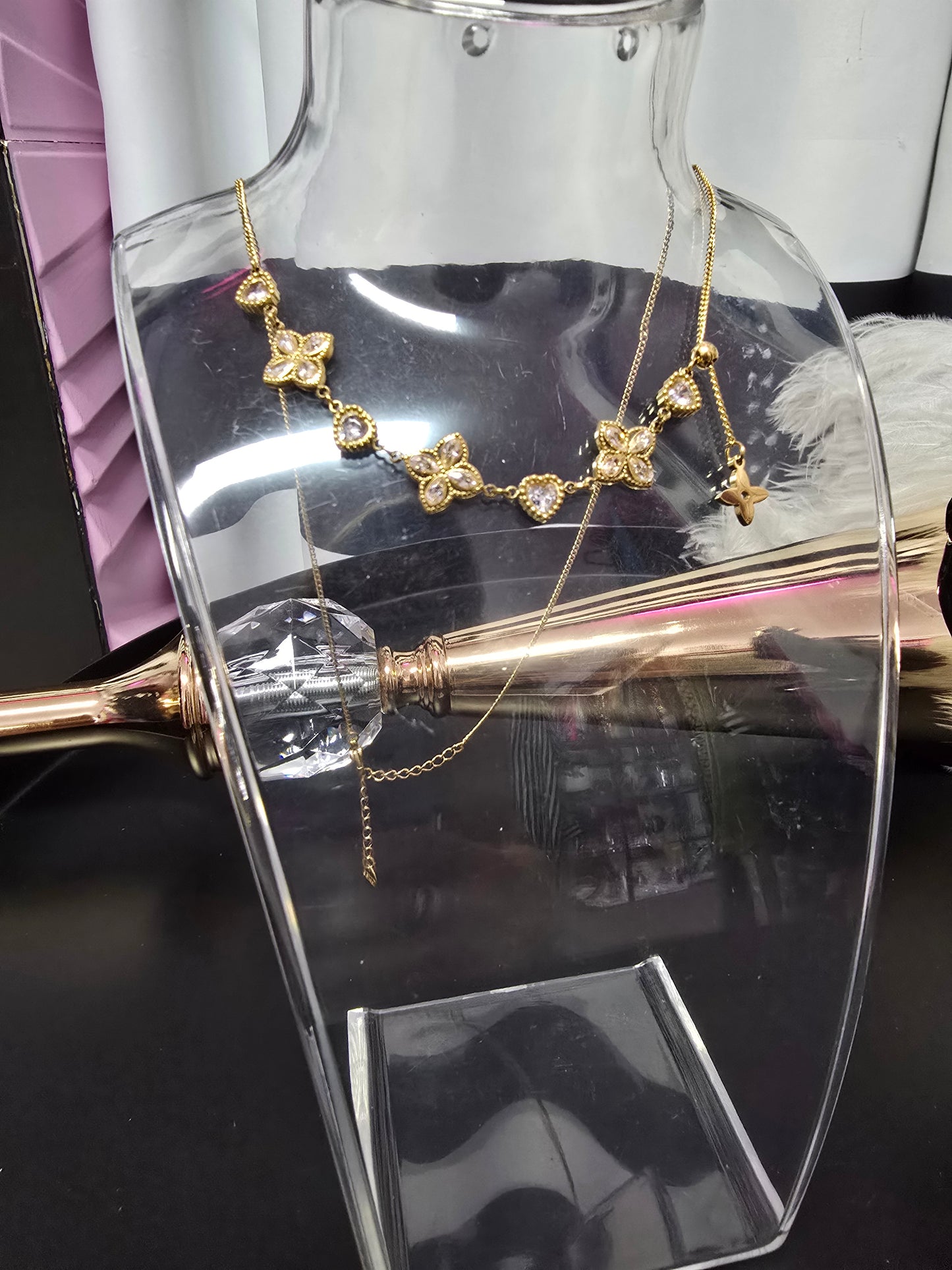 Gold Star & Hearts Adjustable Necklace