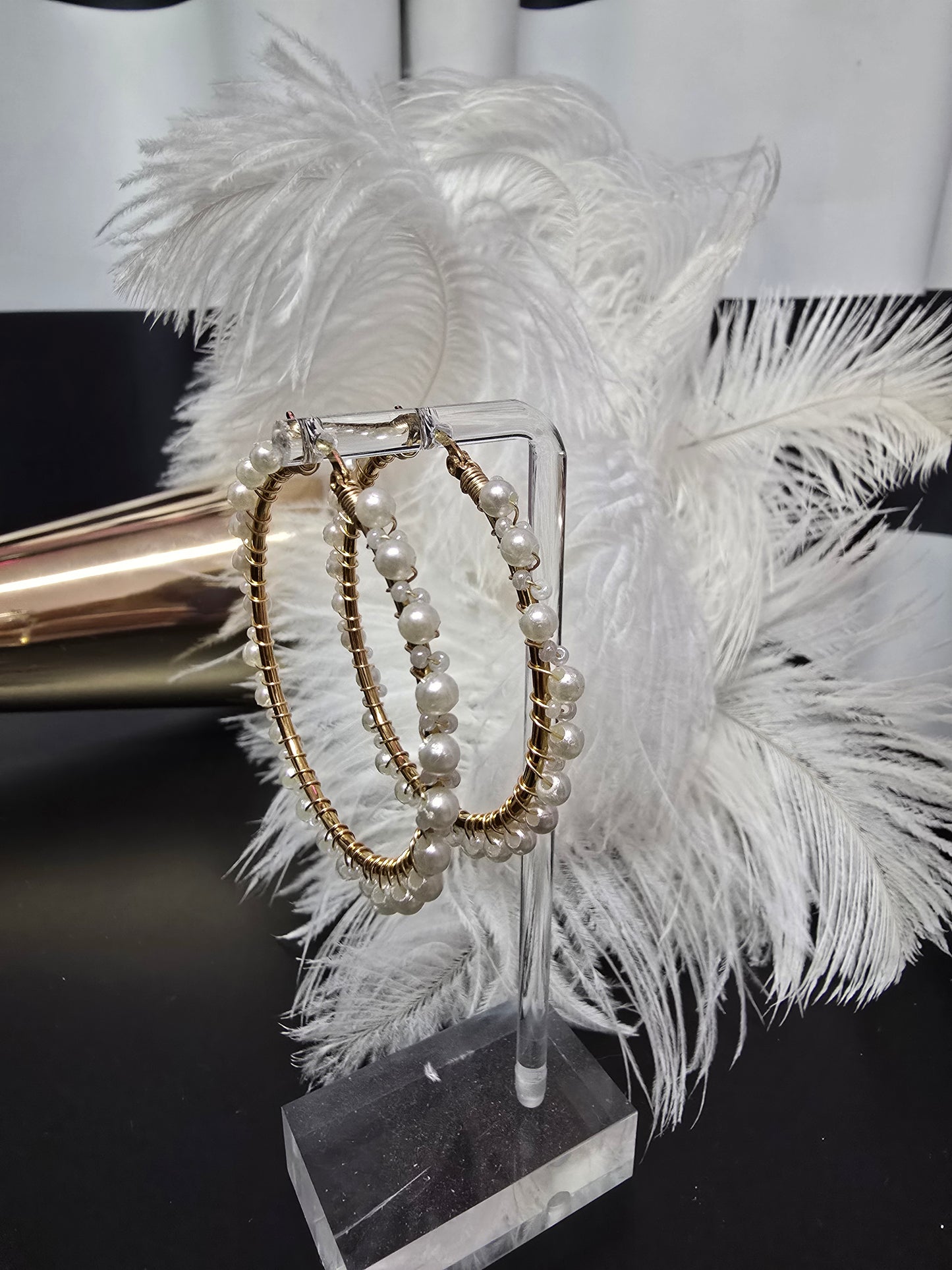 Pearls & Gold Large Earrings