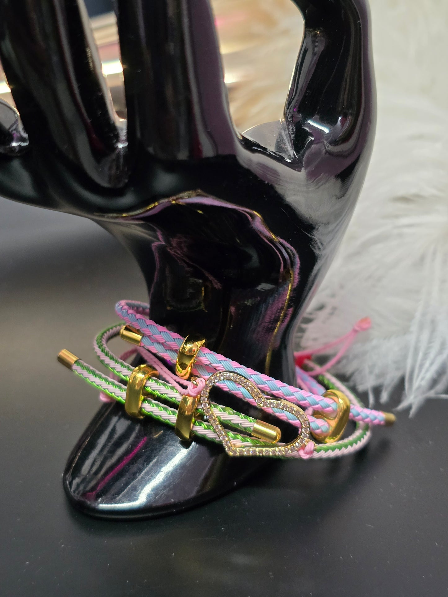 Pink & Blue Marine Cable Adjustable Bangle