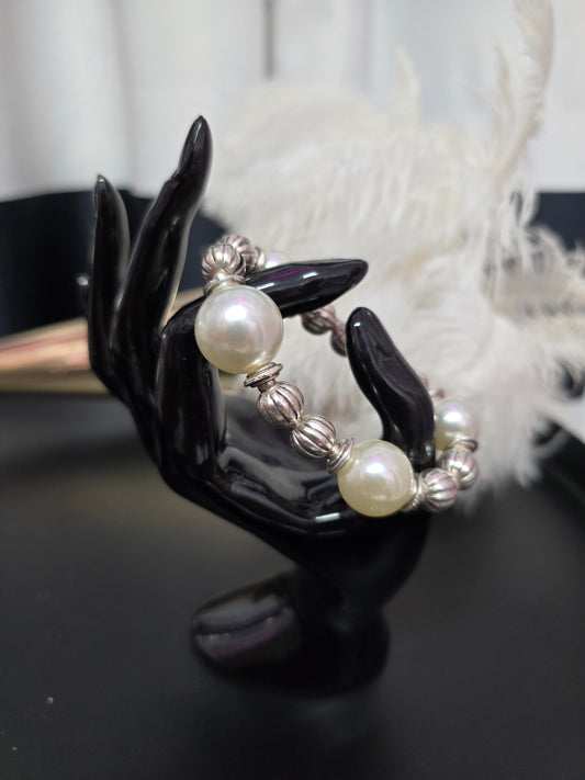 Pearls & Silver Zamak Bracelet