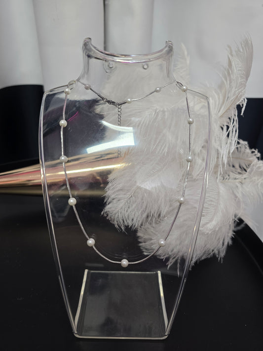 Pearls & Silver Stainless Steel Choker