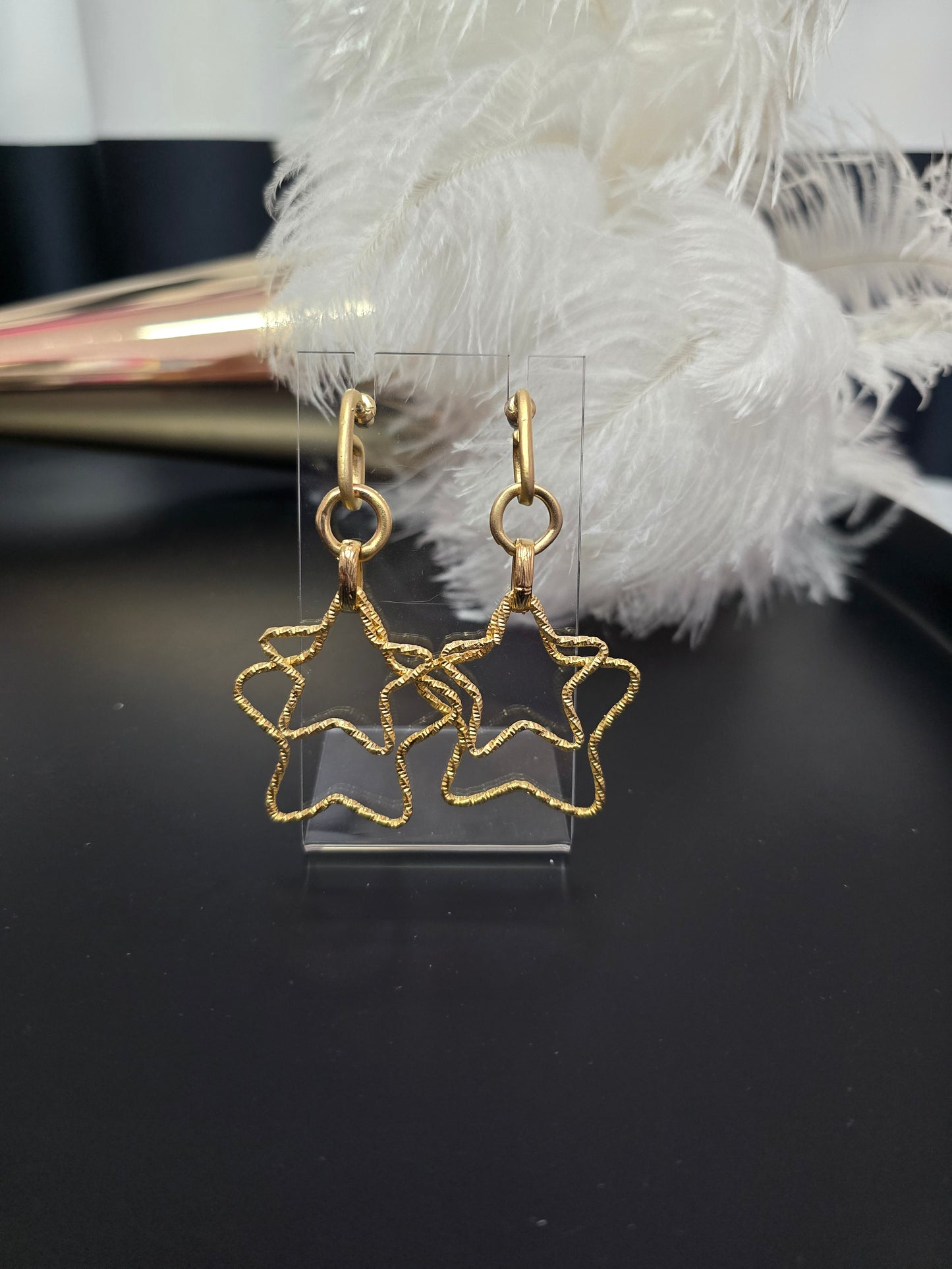 Gold Stars Zamak Earrings