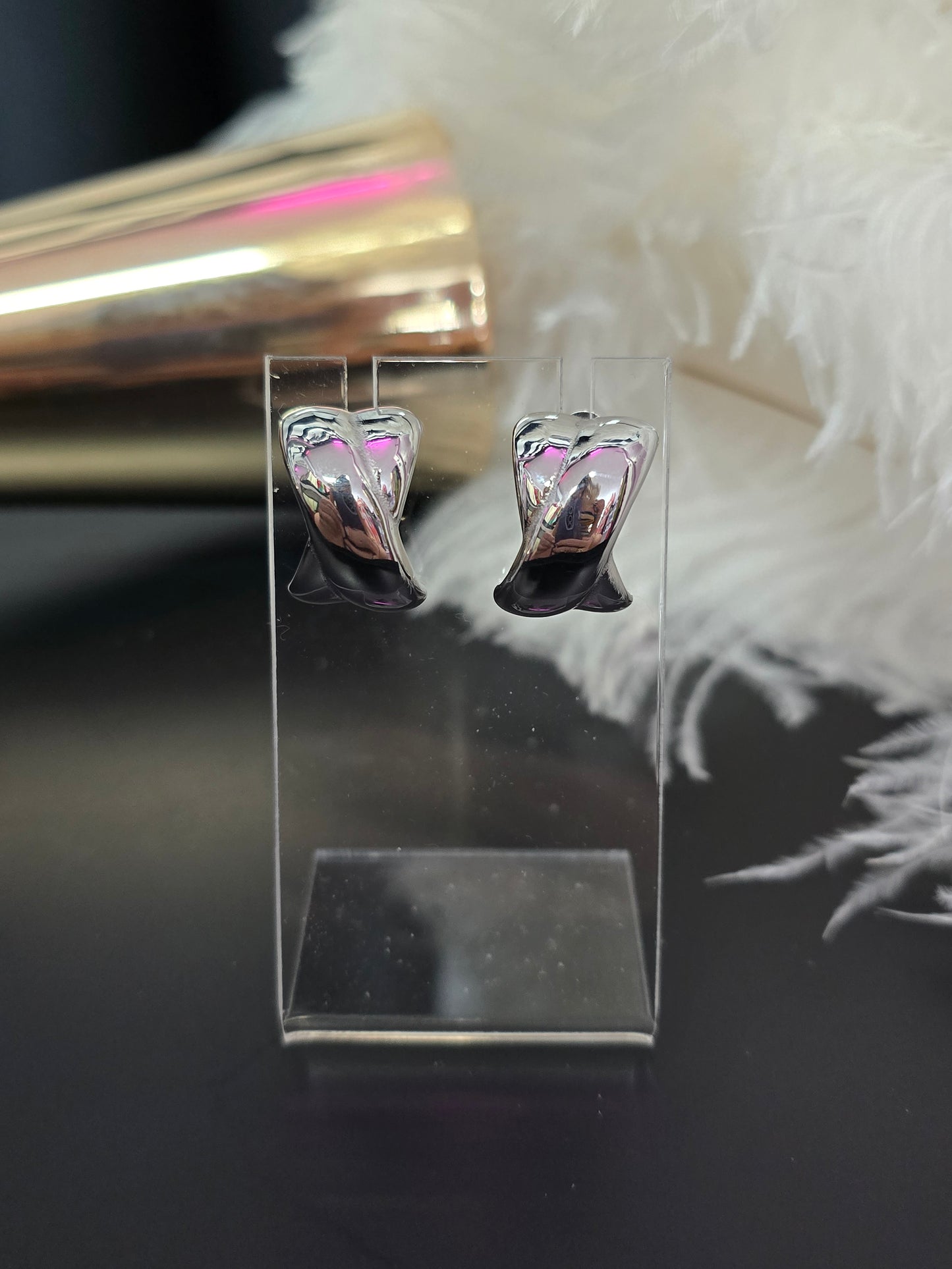 Silver X Stainless Steel Earrings