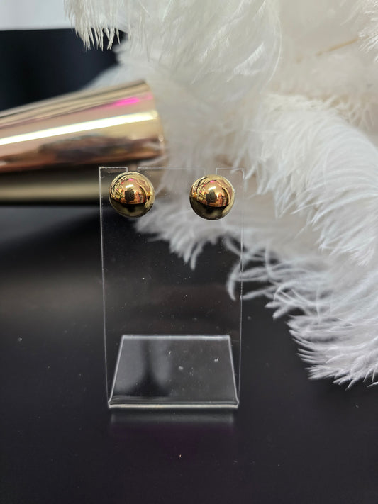 Gold Stainless Steel Stud Earrings