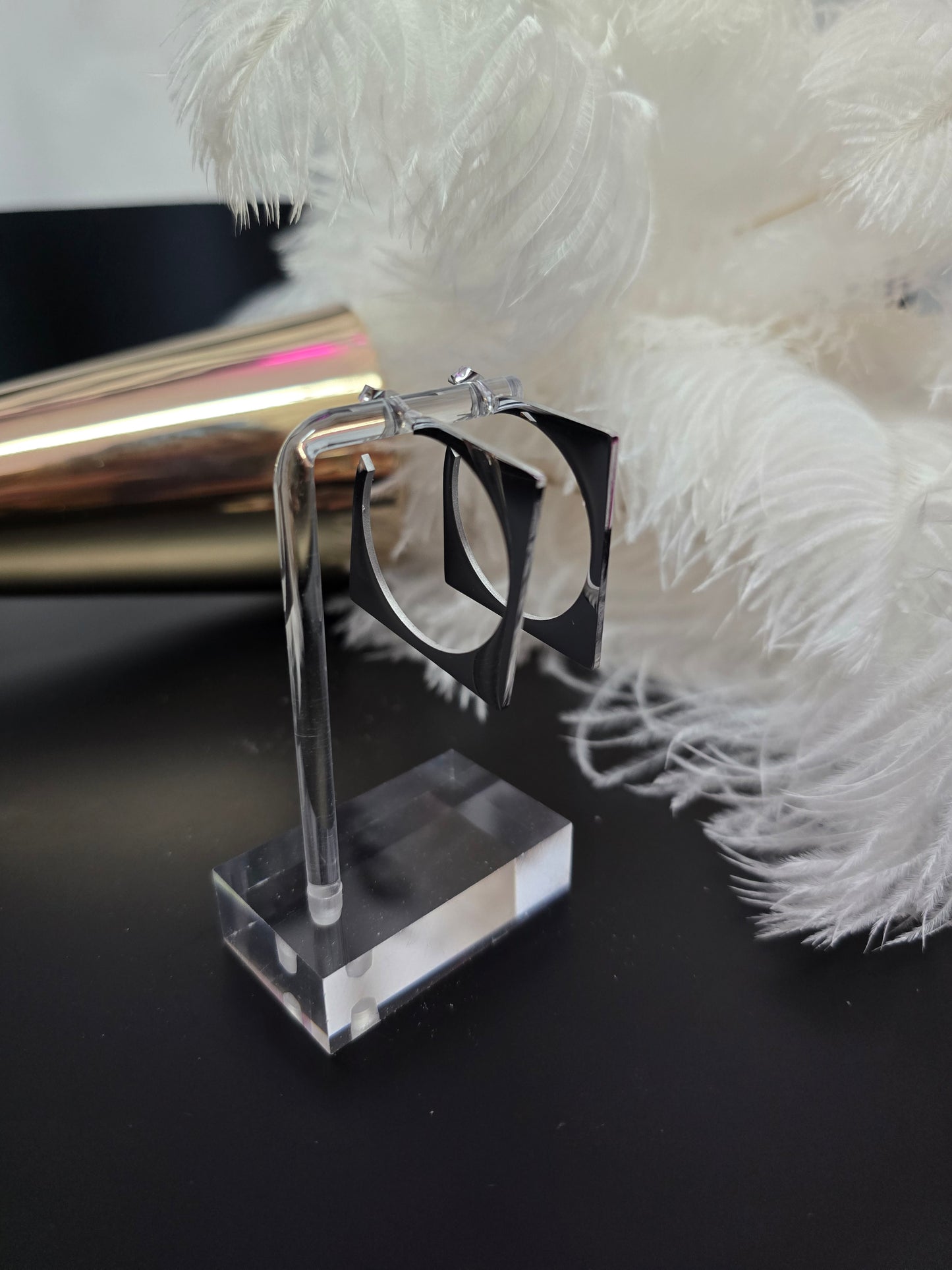 Silver Square Stainless Steel Earrings