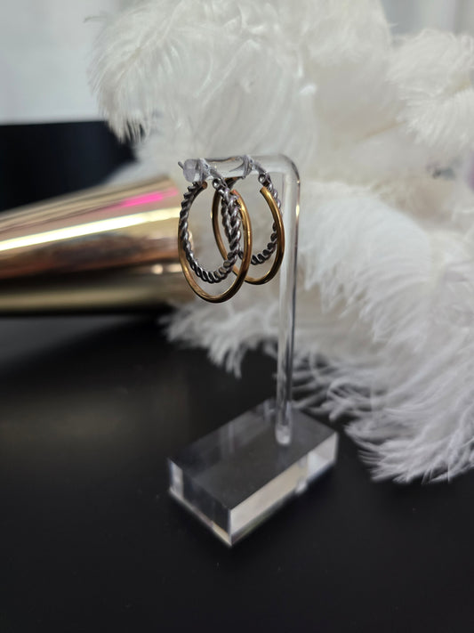 Gold & Silver Loop Stainless Steel Earrings