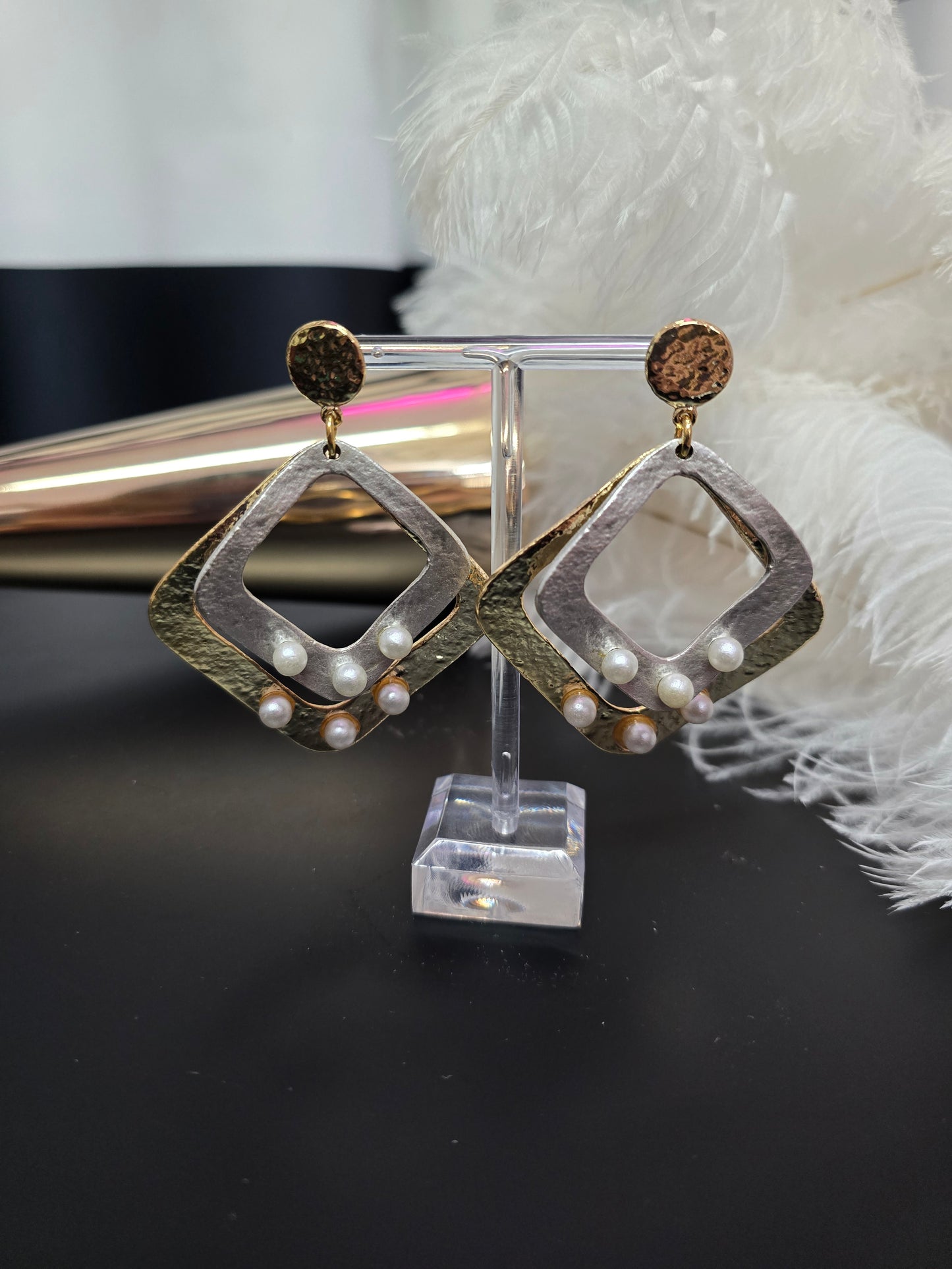 Gold & Silver Zamak Earrings