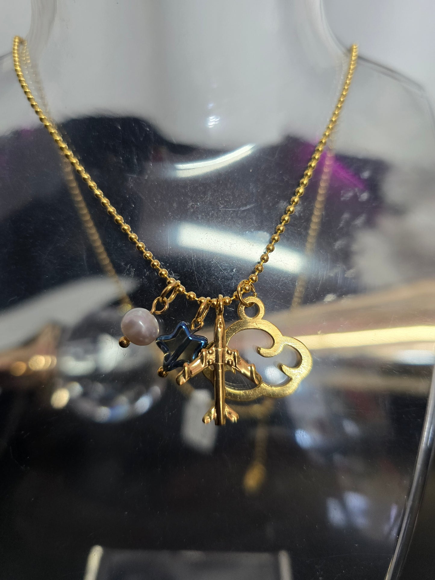 Travel Gold Stainless Steel Necklace