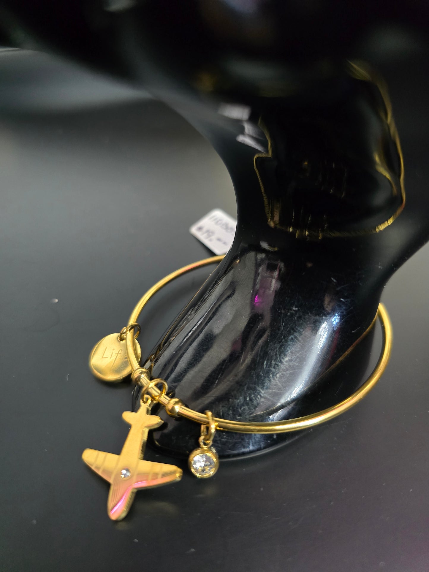 Gold Travel Stainless Steel Bangle