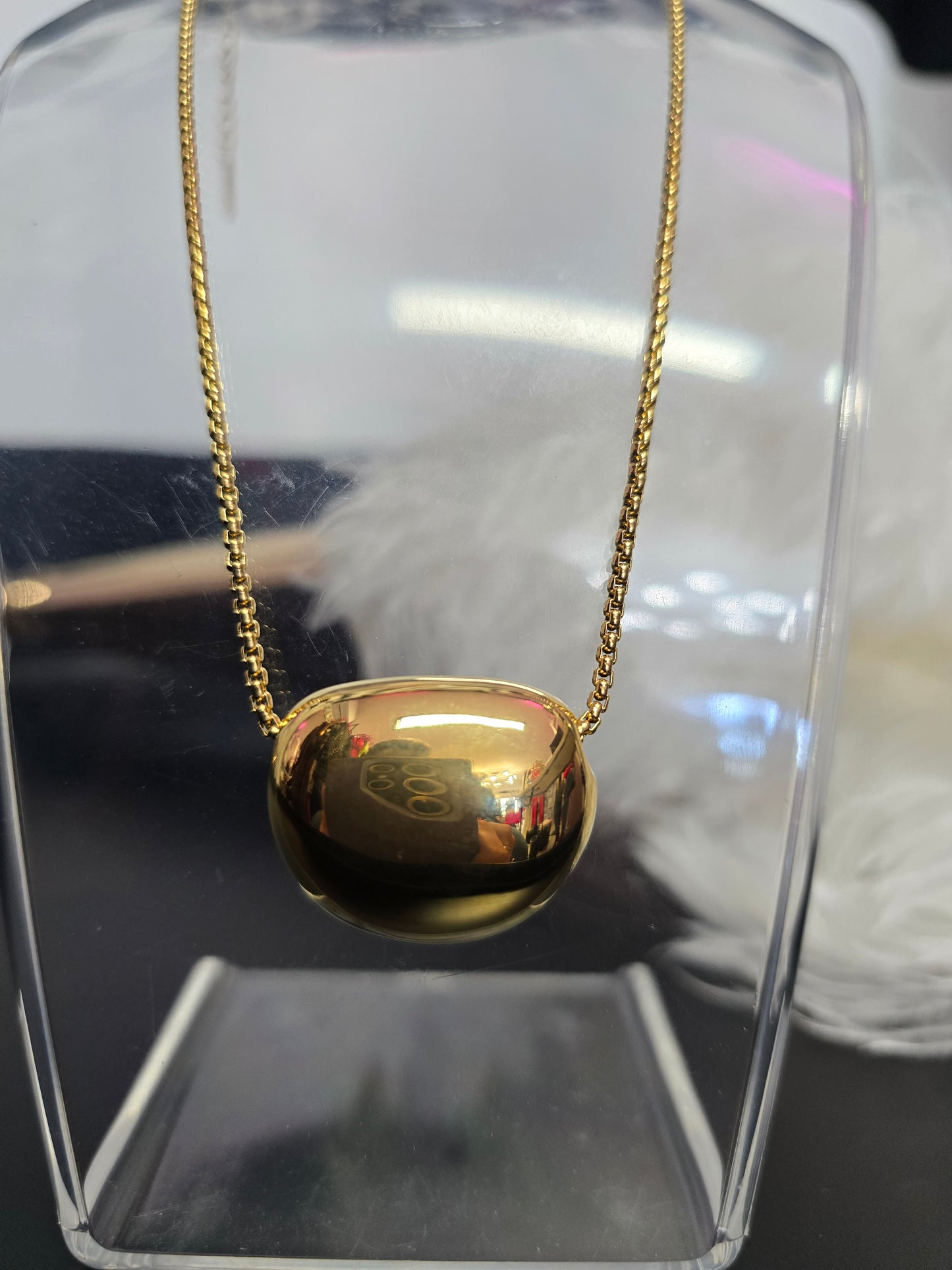 Gold Accent Stainless Steel Necklace