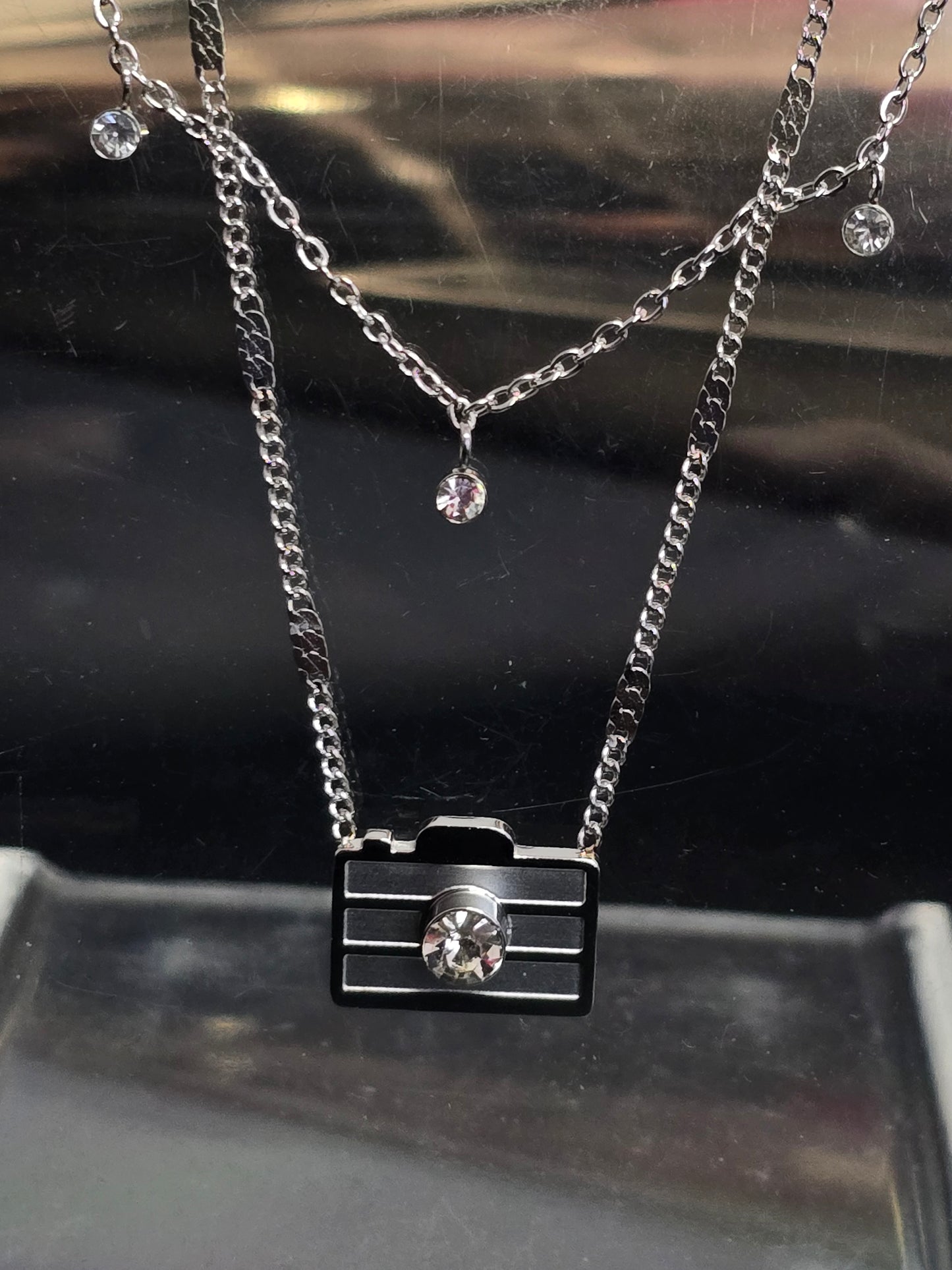 Camera Silver Stainless Steel Necklace