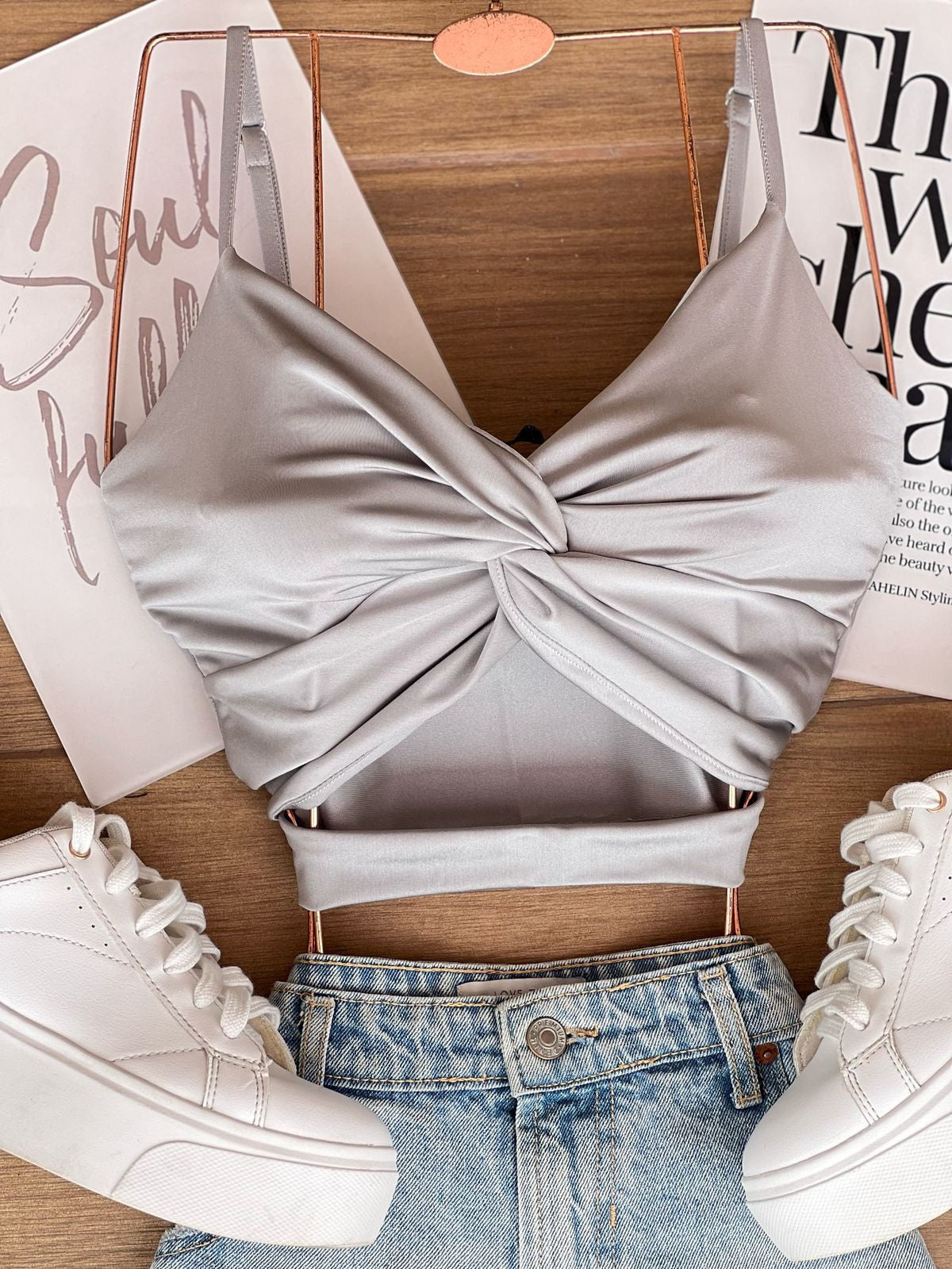 Grey Crop Top