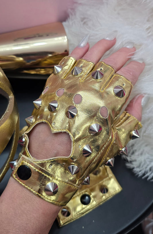 Gold Metallic Gloves