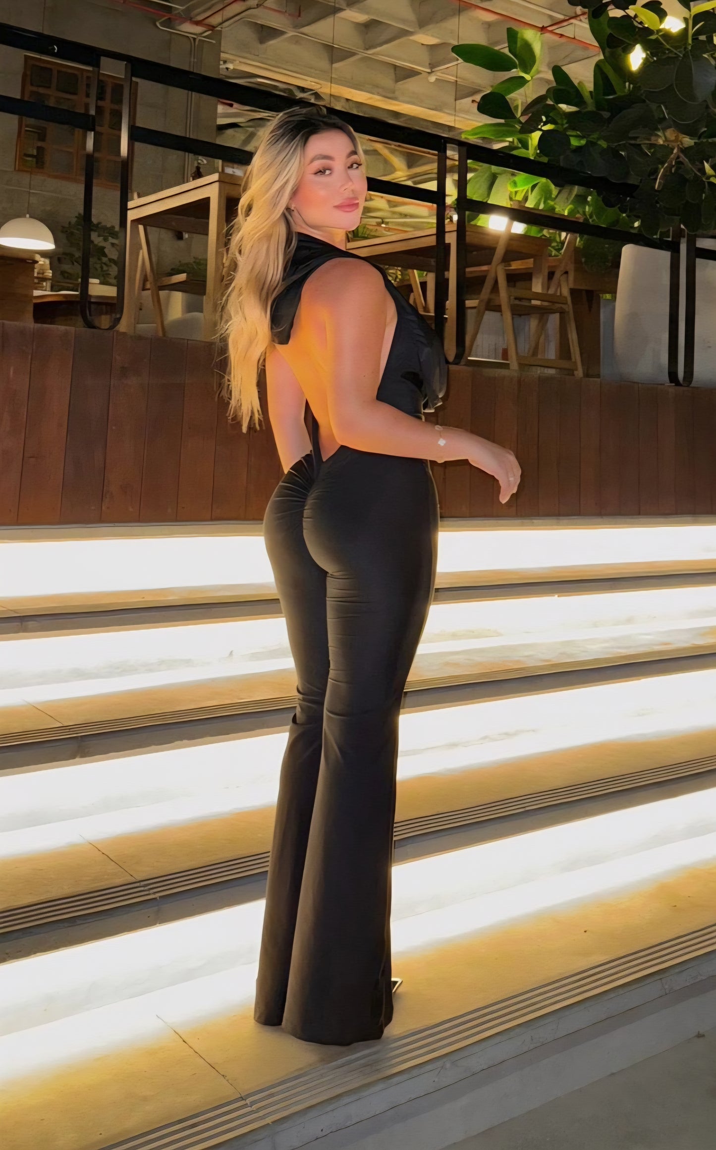 Black Open Back Jumpsuit