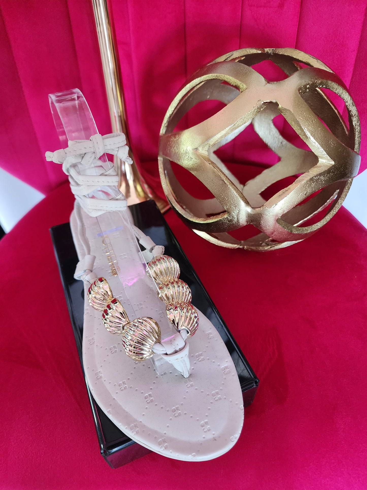 BONE WHITE LEATHER GLADIATOR SANDAL