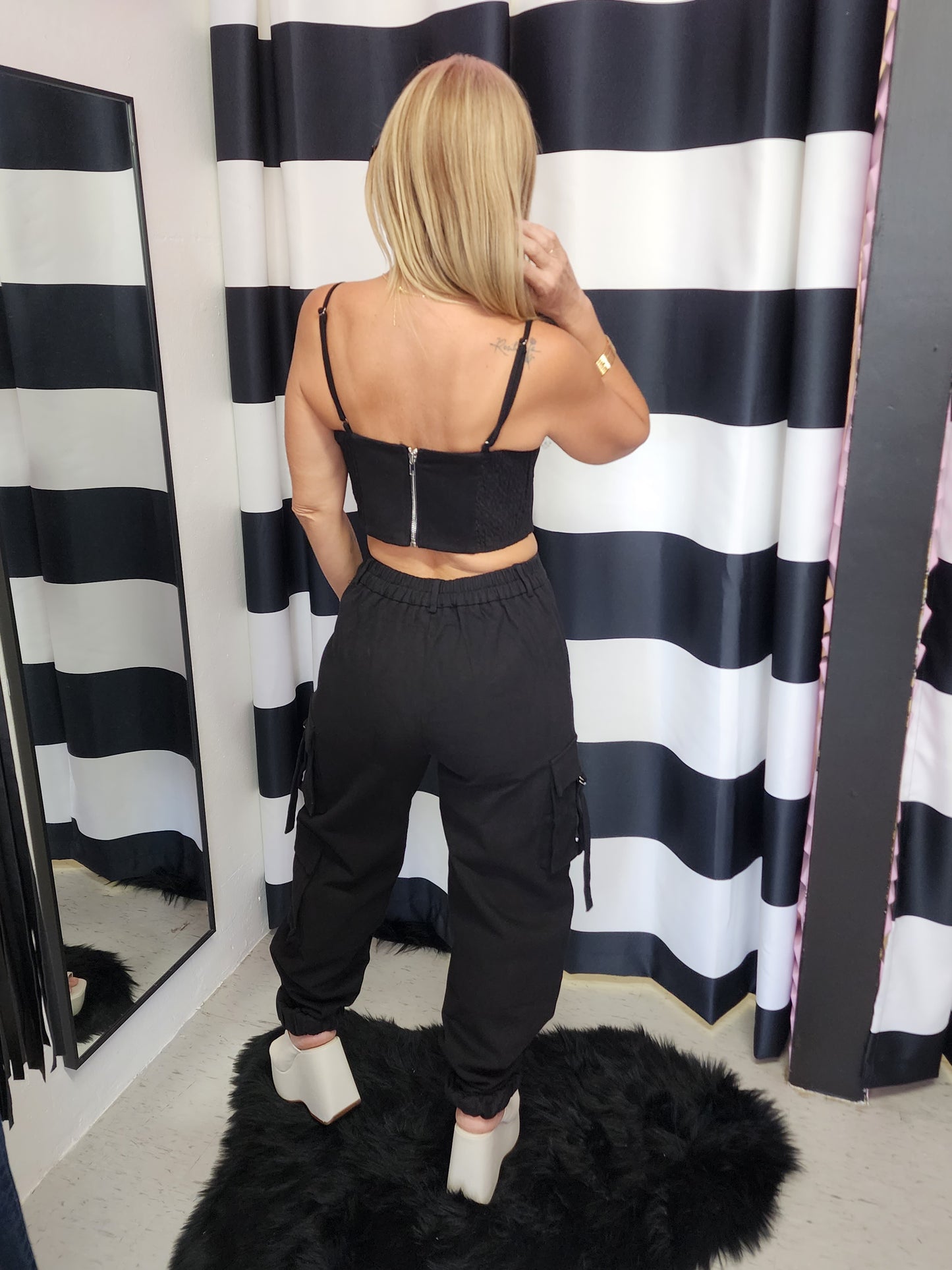 Black Jogger & Crop Top Set