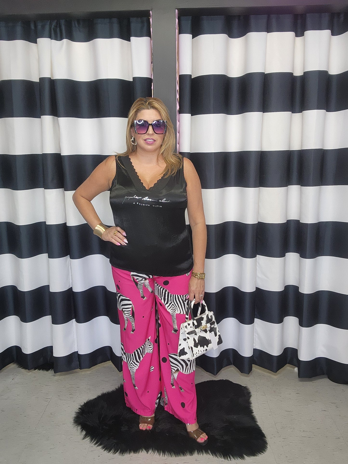 Italian Zebra Print Long Pant