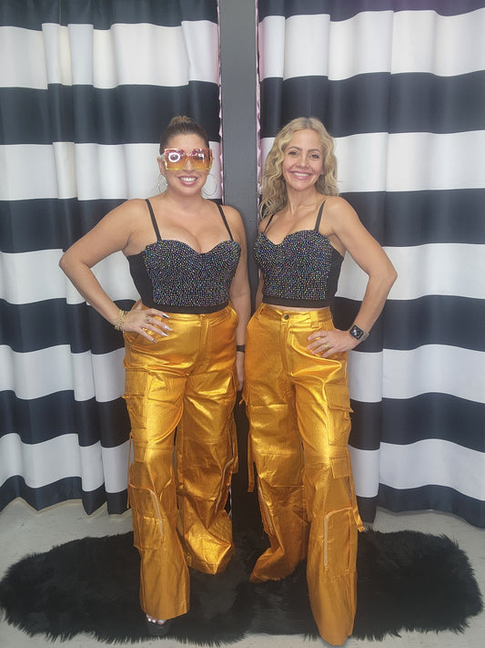 Metallic Cargo Pant