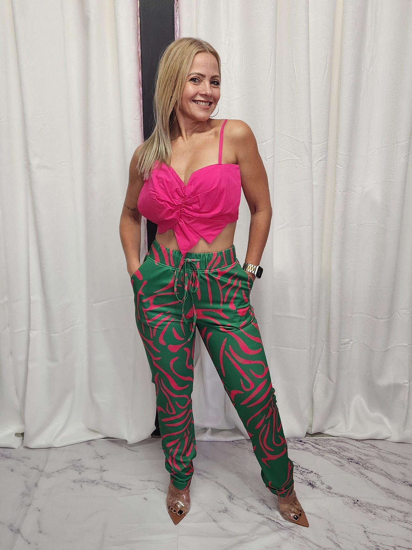 Green & Fushia Pant