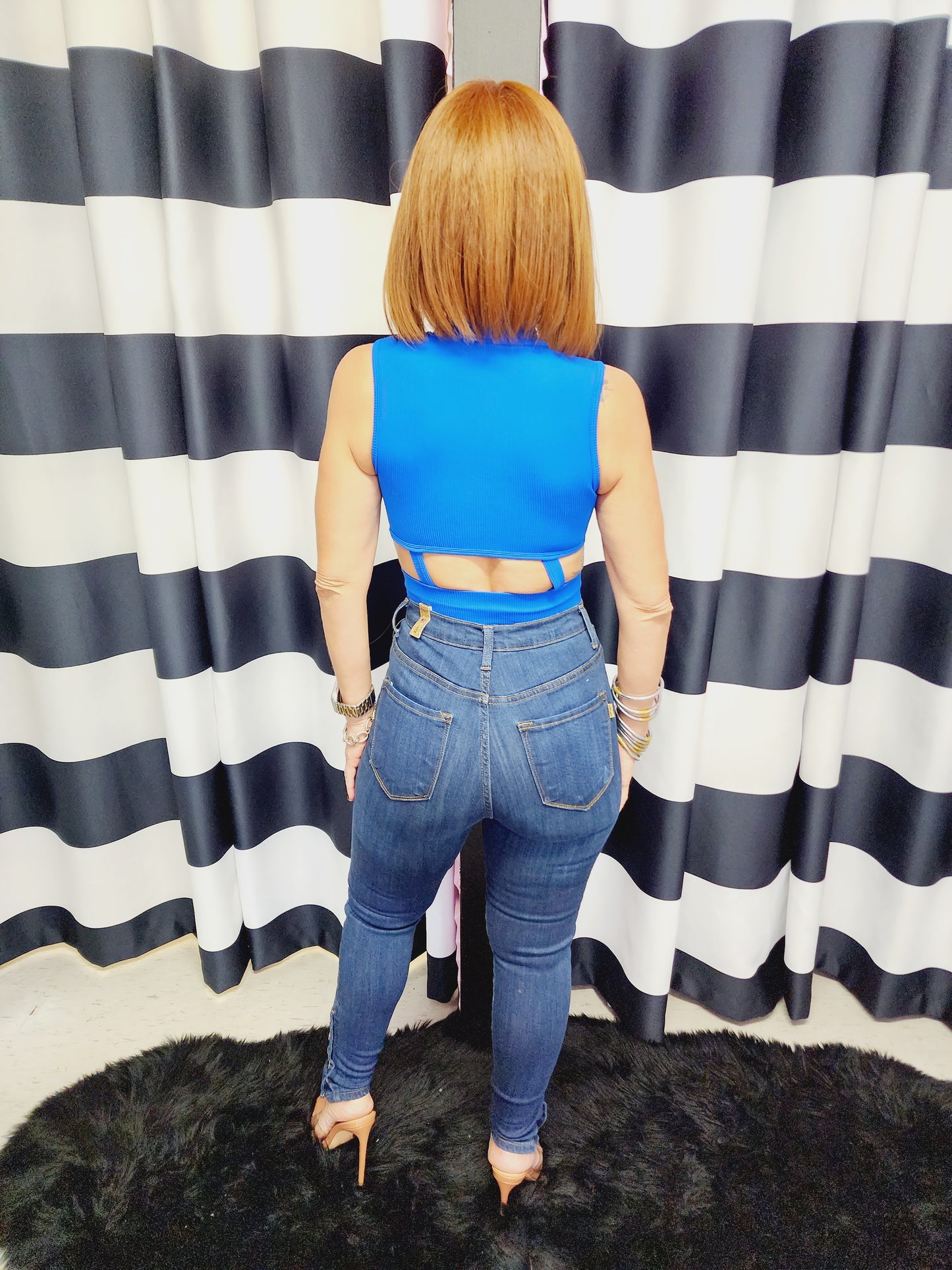 Blue Basic Crop Top