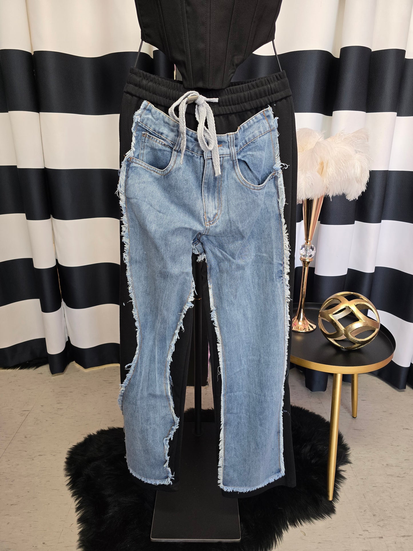 Denim & Black Galita Long Pant