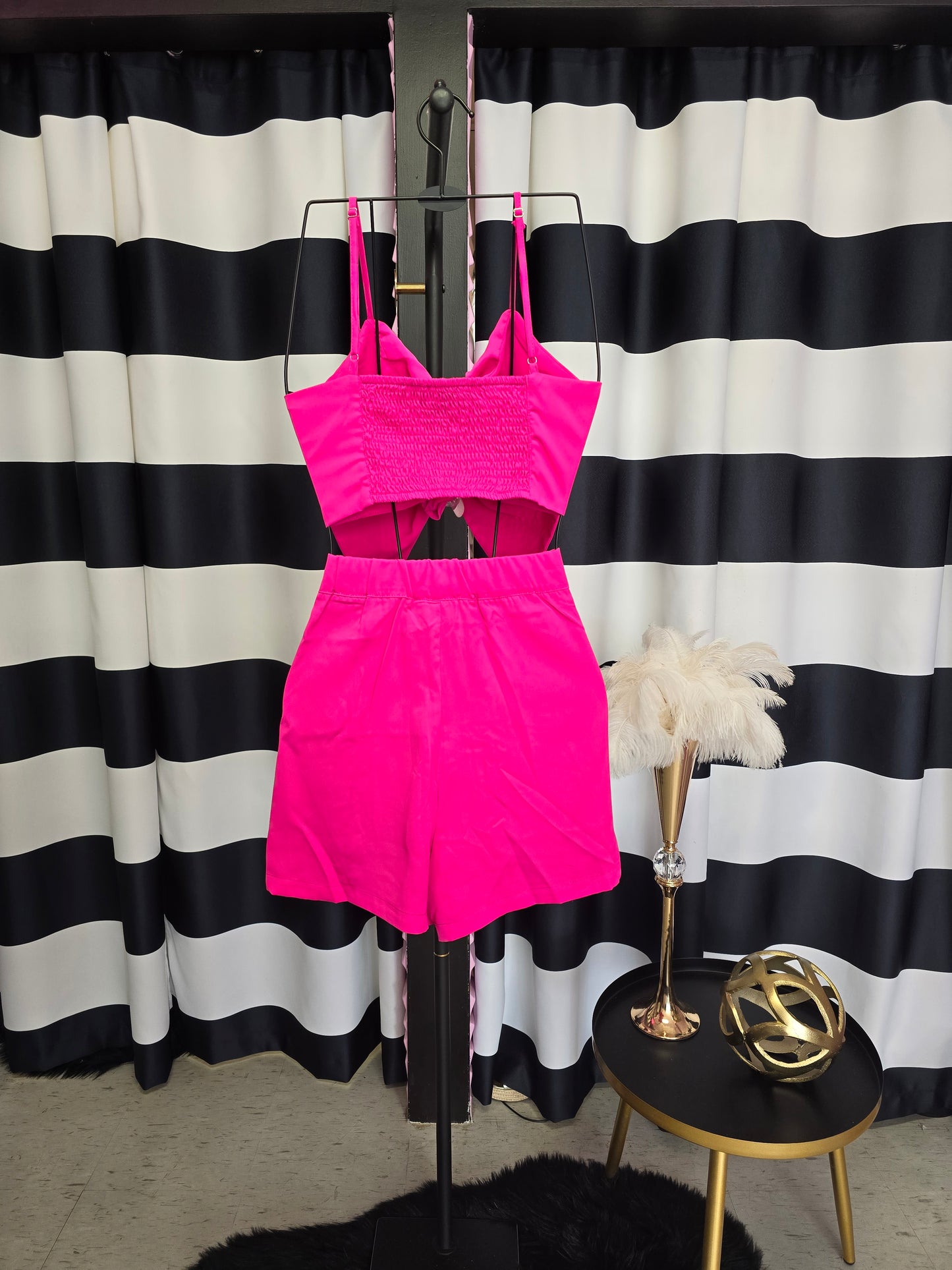 Pink Bow Short Pant Set