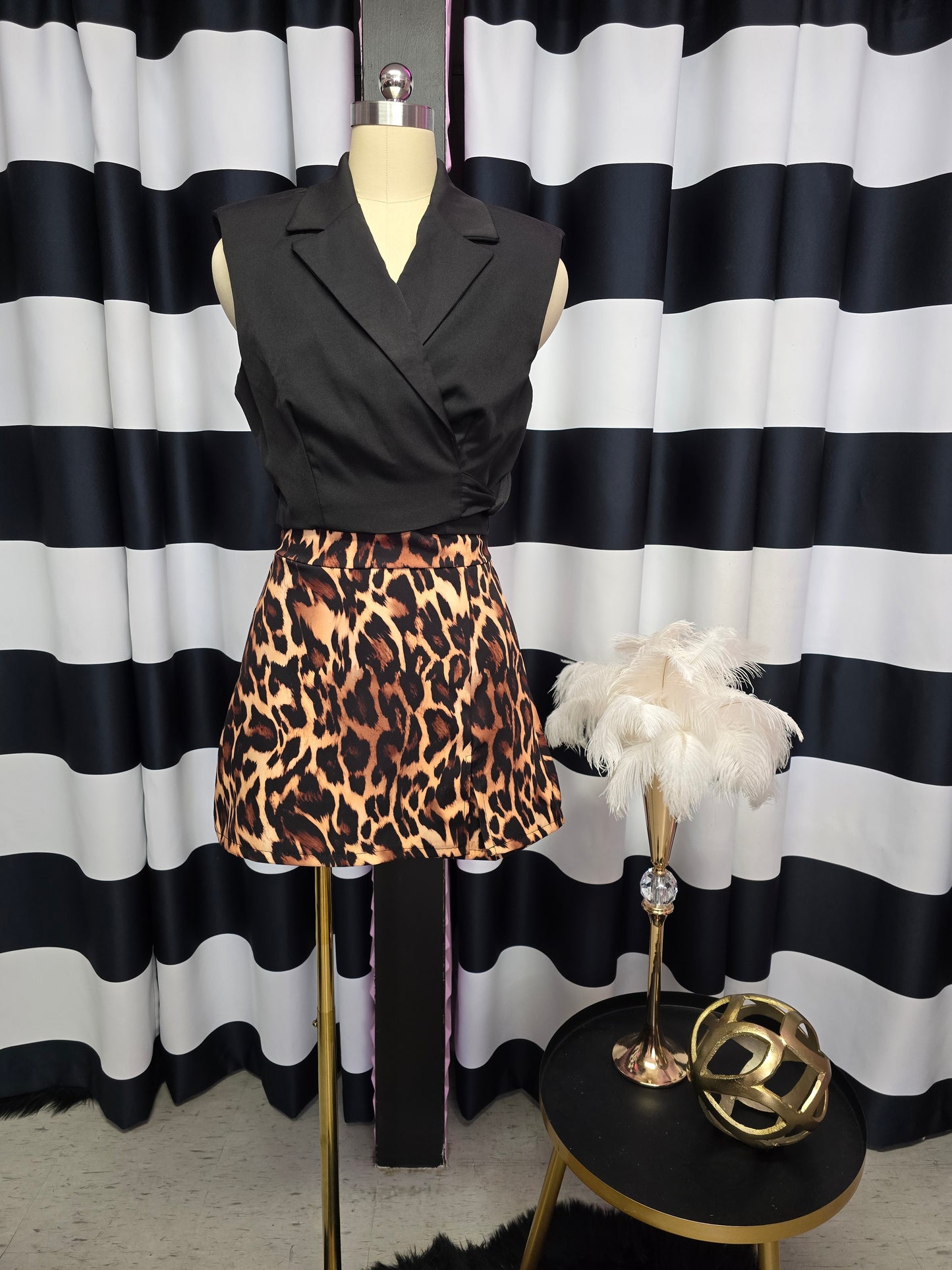 Leopard Short Skirt Pant