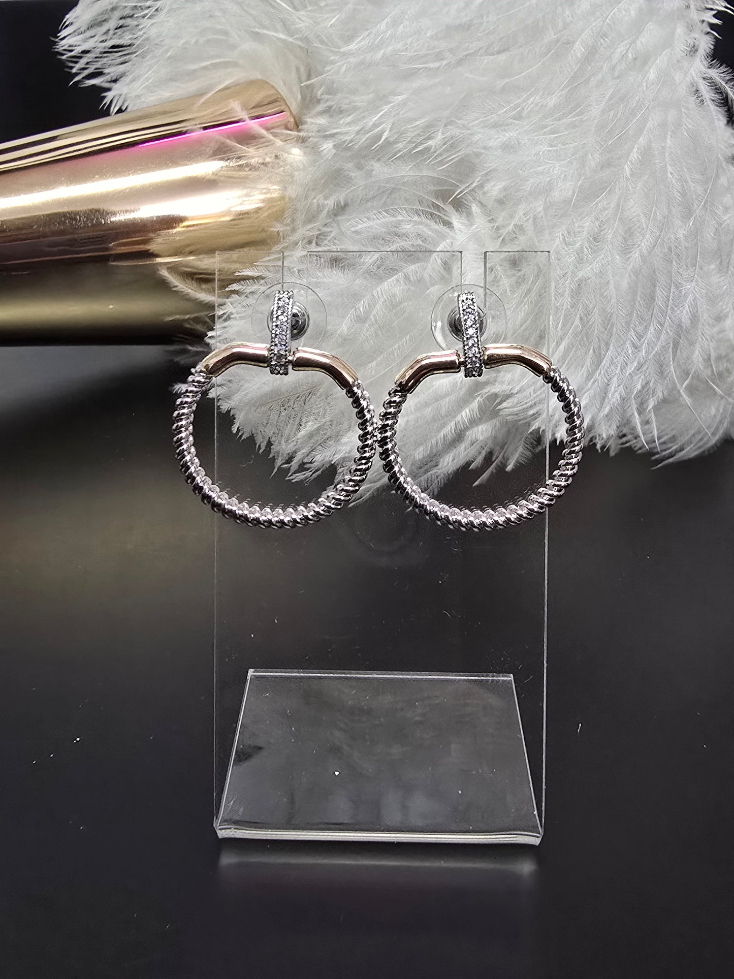 Silver & Gold Round Earrings