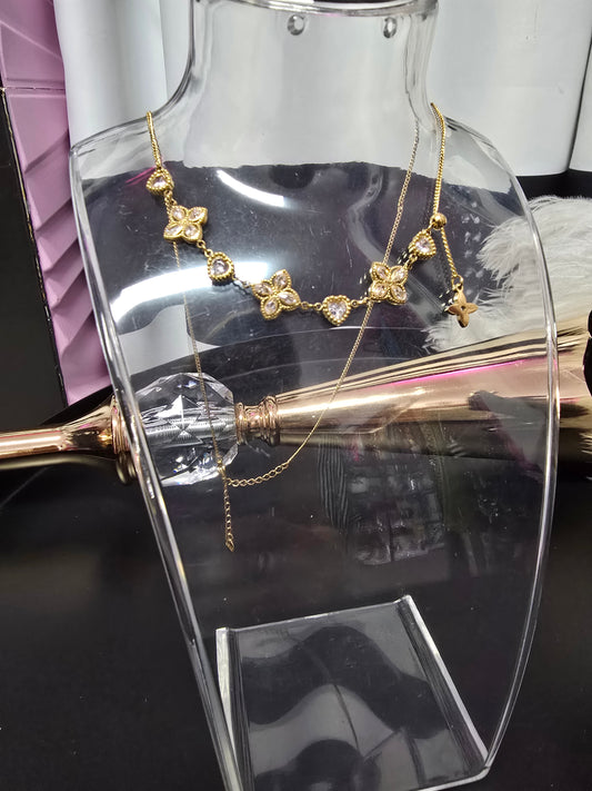 Gold Star & Hearts Adjustable Necklace