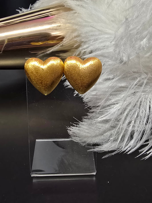 Gold Heart Earrings