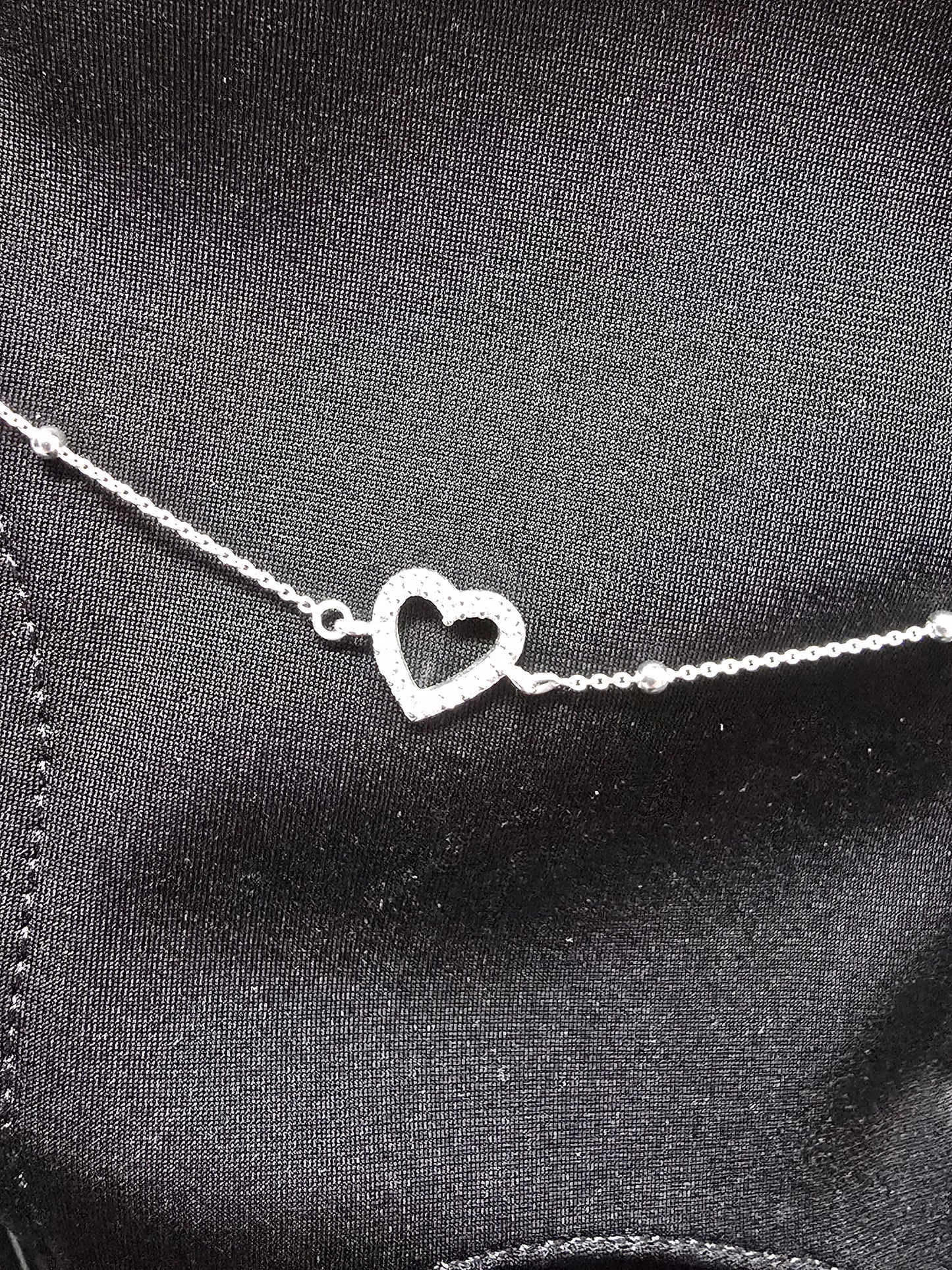 Silver Heart 9.25 Sterling Silver Ankle Bracelet