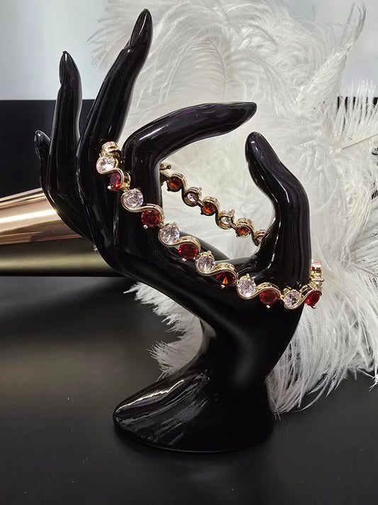 Red & Clear Rhinestones Bracelet