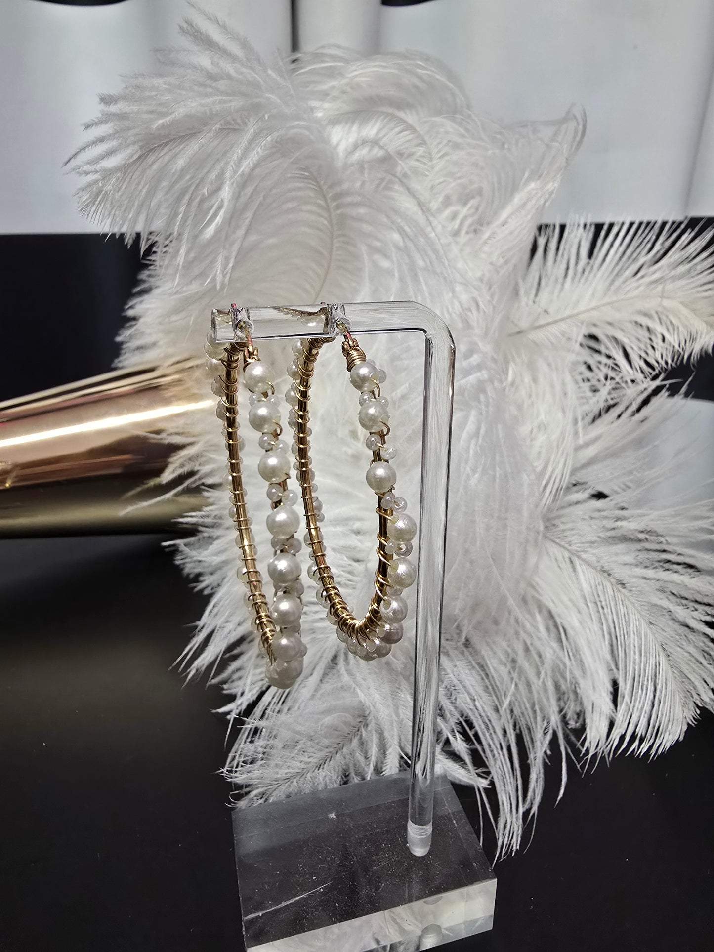 Pearls & Gold Large Earrings