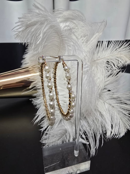 Pearls & Gold Large Earrings