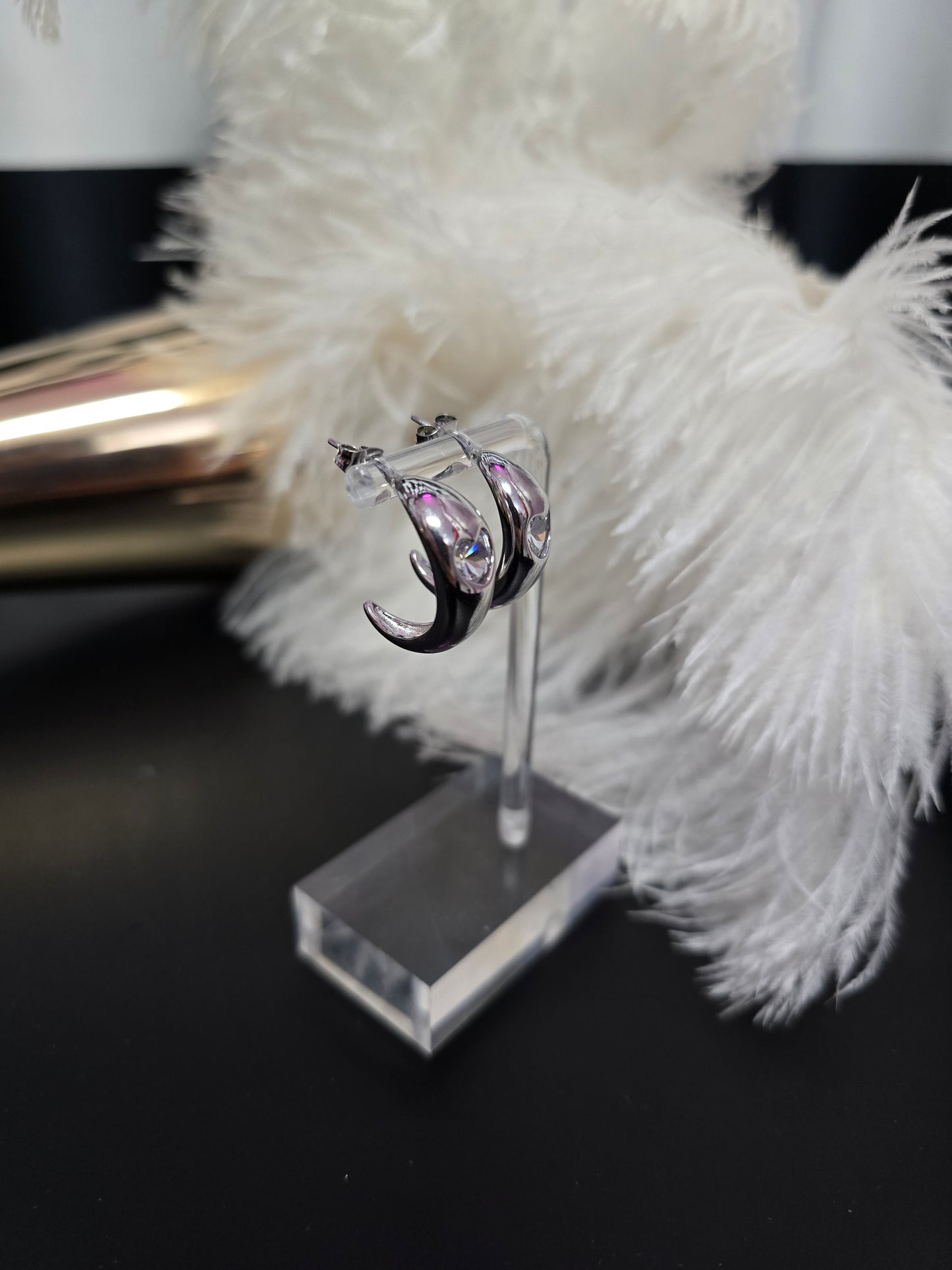 Silver Heart Stainless Steel Earrings