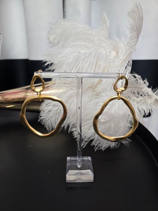 Gold Large Zamak Earrings