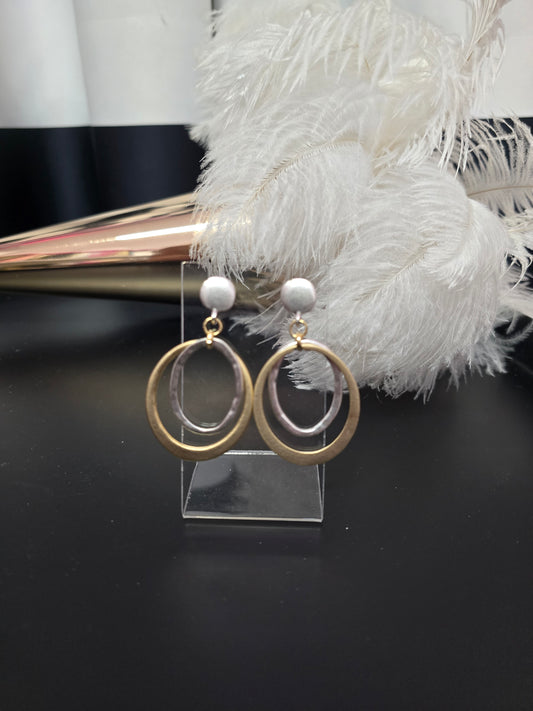 Gold & Silver Zamak Earrings