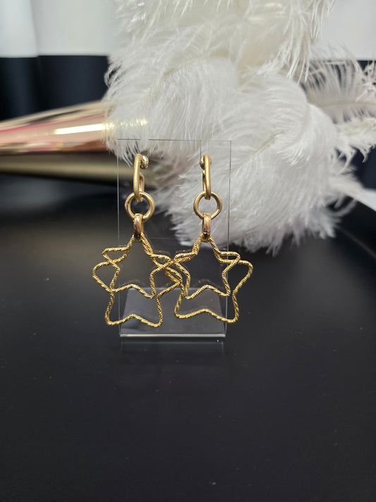 Gold Stars Zamak Earrings