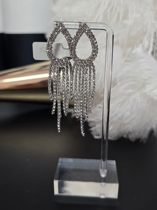 Rhinestones Tear Drop Earrings
