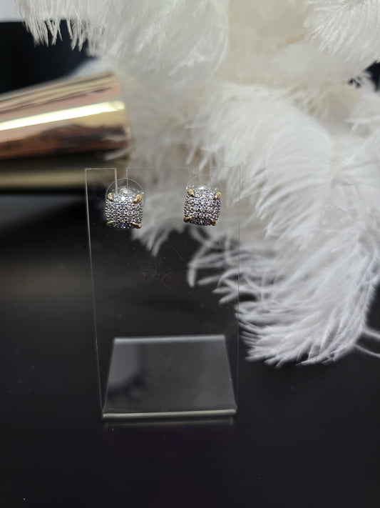 Gold & Rhinestones Rodio Stud Earrings