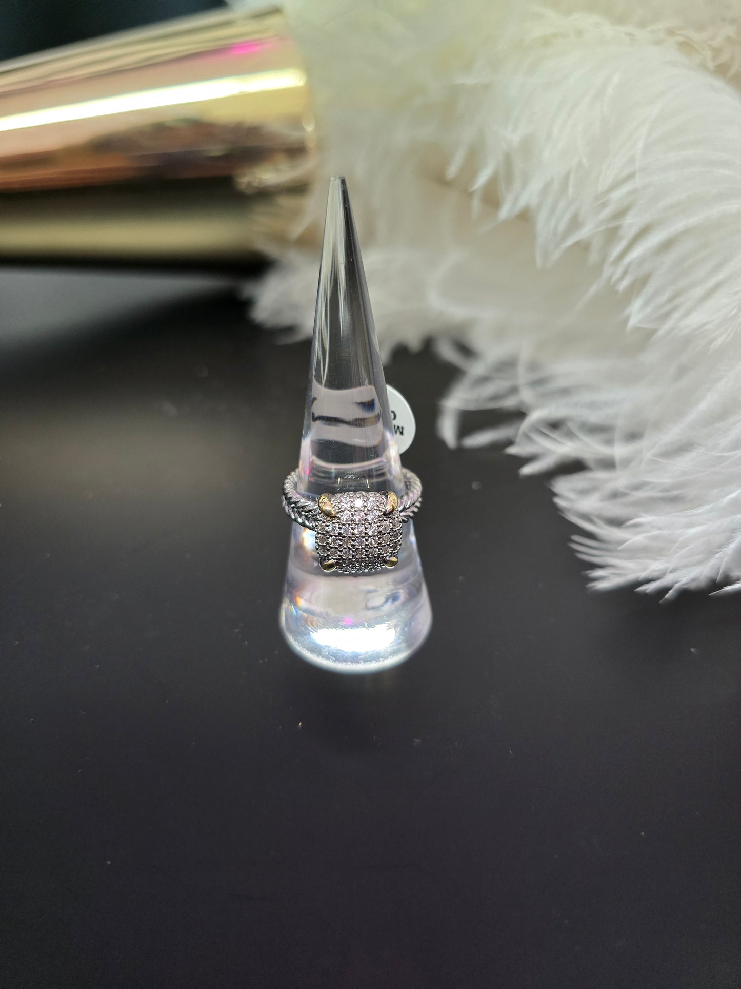 Silver & Rhinestones Rodio Ring