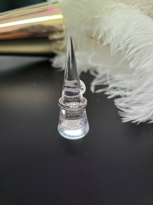 Silver & Rhinestones Rodio Ring
