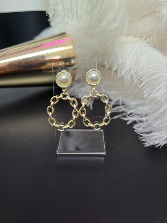Gold & Pearl Earrings