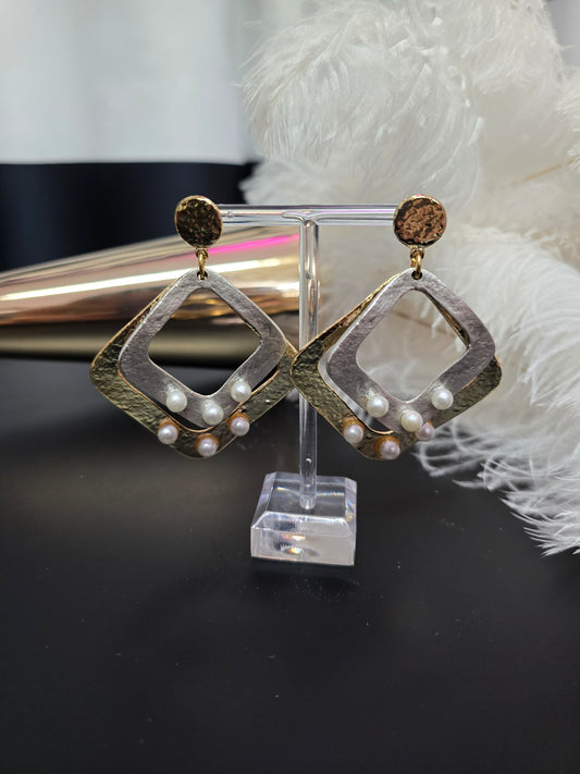 Gold & Silver Zamak Earrings