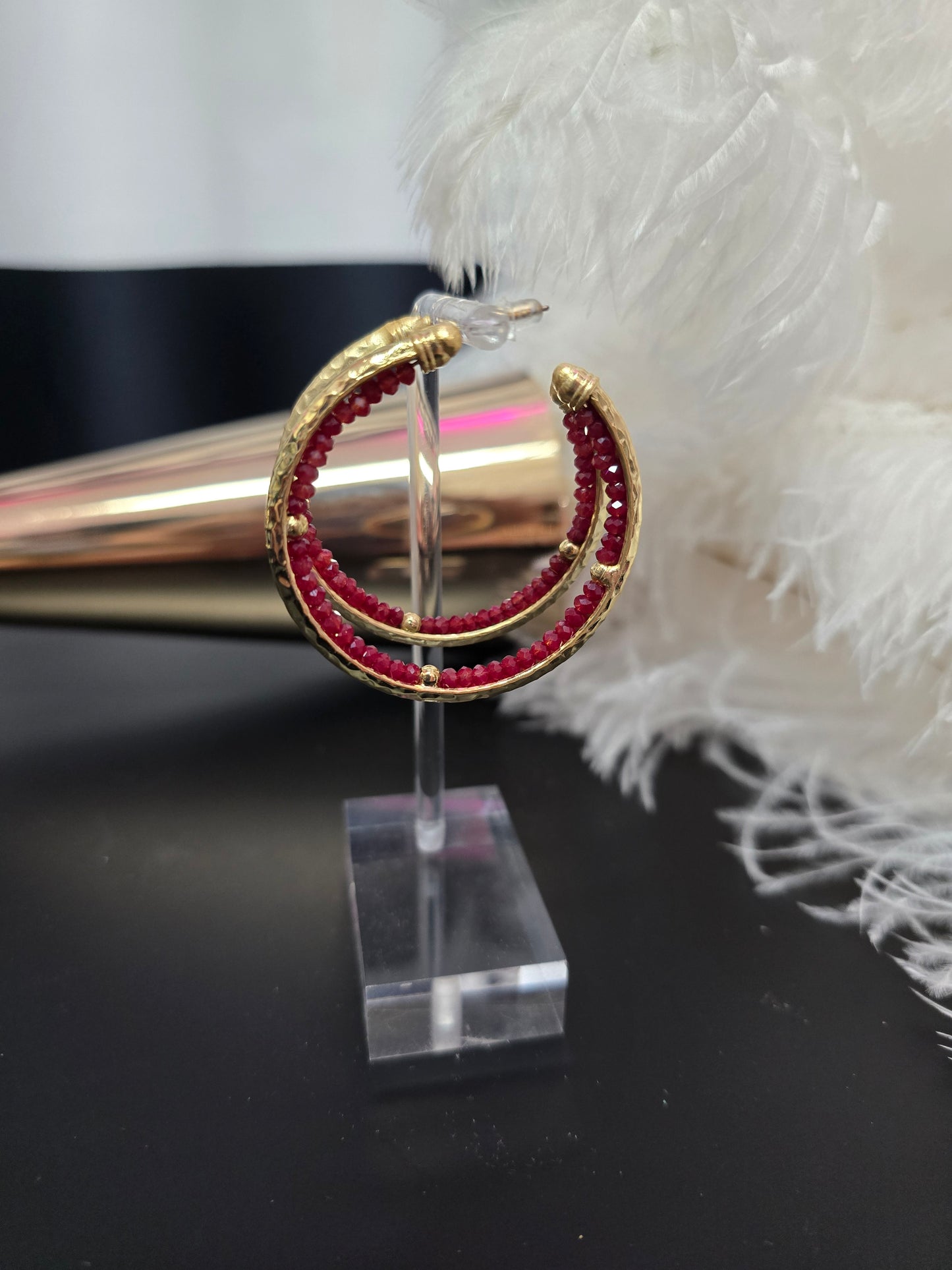 Red & Gold Zamak Earrings