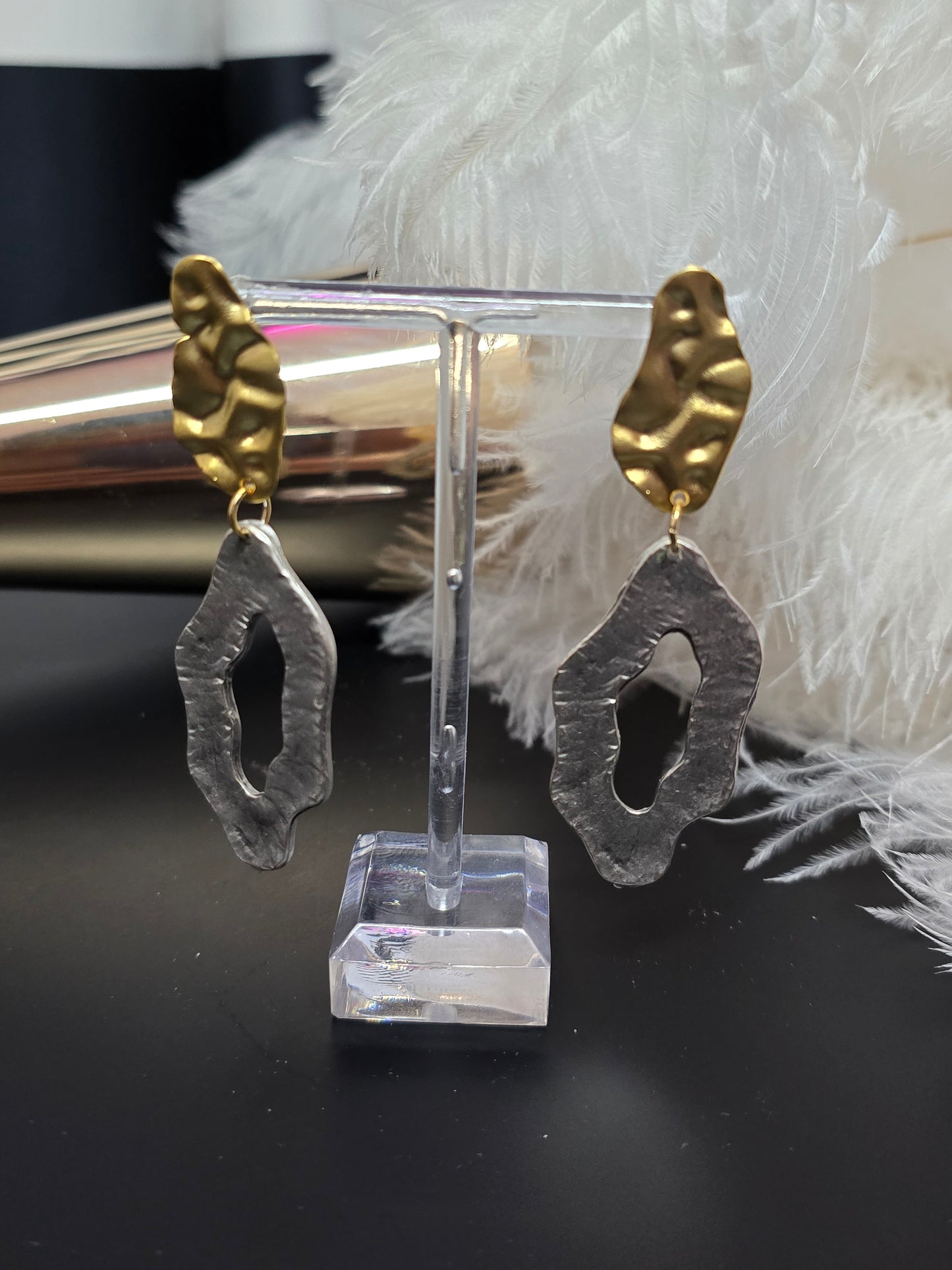 Silver & Gold Zamak Earrings