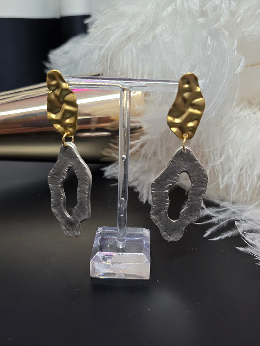 Silver & Gold Zamak Earrings