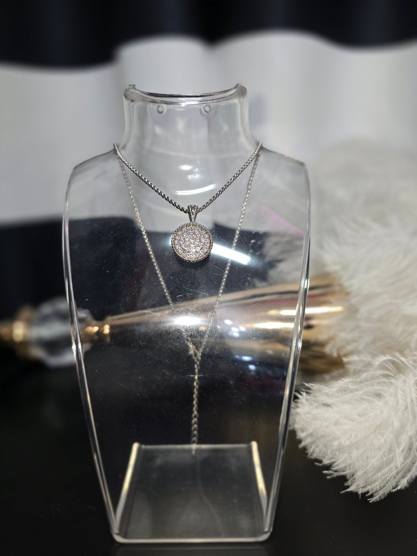 Silver & Rhinestones Rodio Necklace