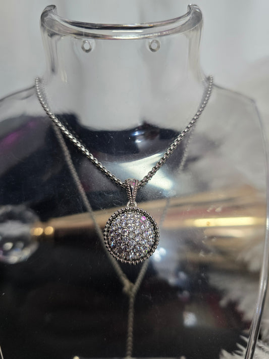 Silver & Rhinestones Rodio Necklace