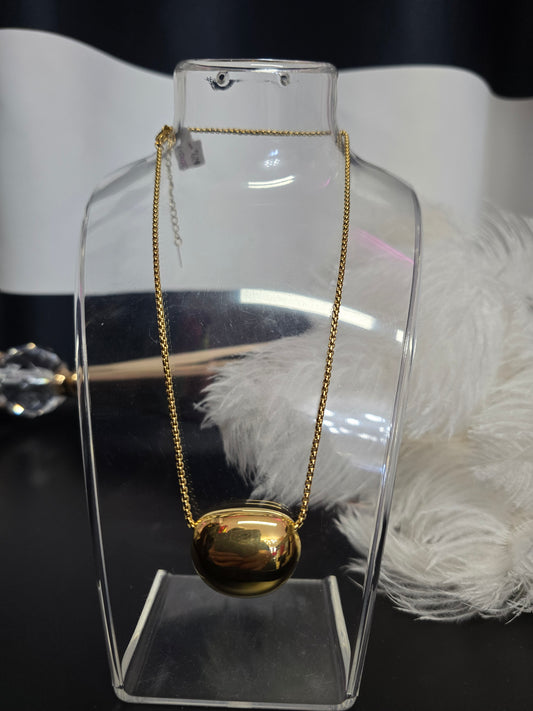 Gold Accent Stainless Steel Necklace